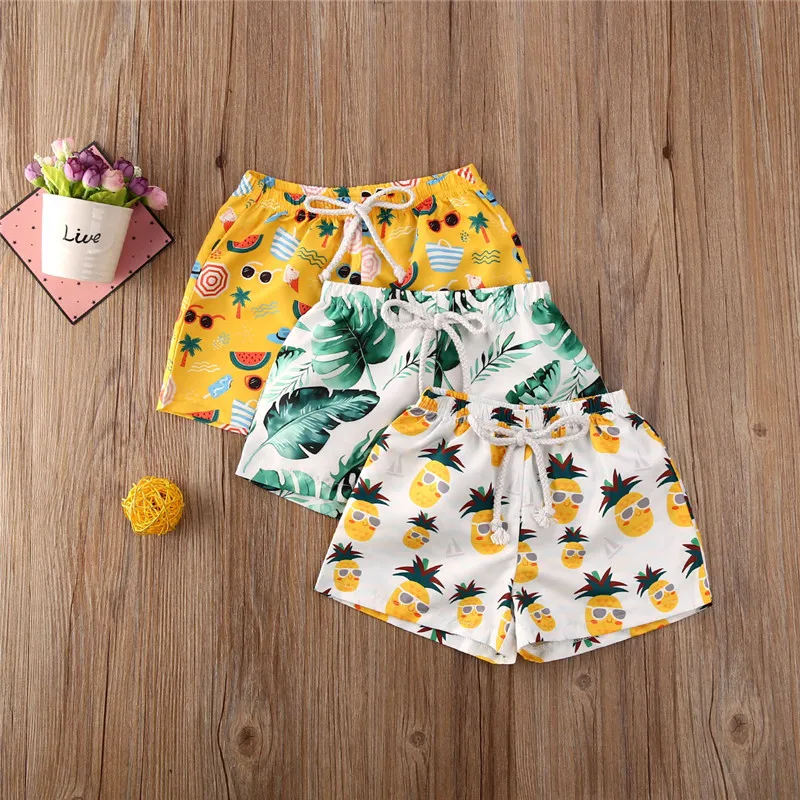 0-4 Years Infant Toddler Baby Boy Beach Short Trunks Tropical Print Boys Board Shorts Summer Swimming Pants Boys Beach Shorts