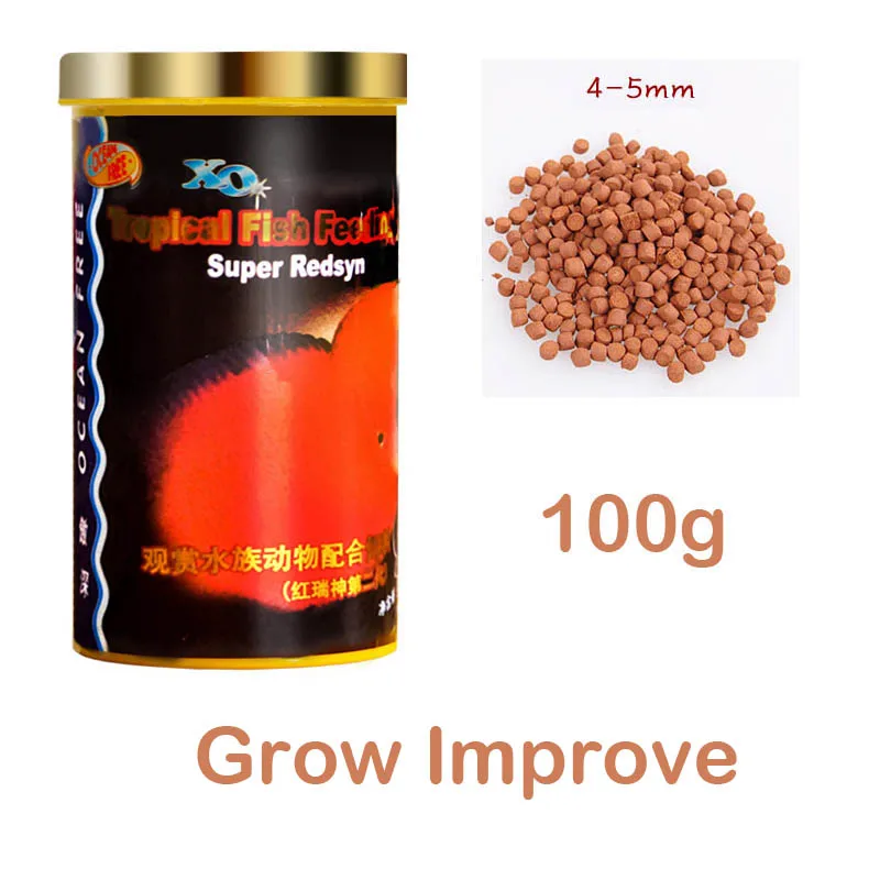 Super Redsym 100g M Цветок рога cichild рыба еда океана бесплатно гранулы поплавок на воде гигантская кровяная золото попугай Рыба цветок рог тропический корм - Цвет: Super Redsym 100g M