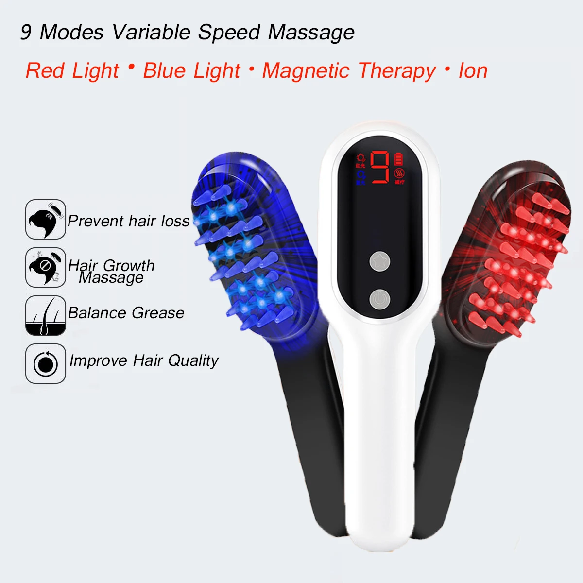 Electric Hair Growth Comb Infrared Laser Hair Care Style Anti-Hair Loss Hair Red Light Treatment Head Massager Hair Brush images - 6