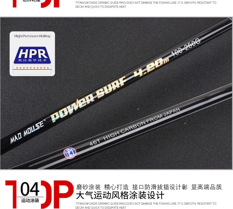 Fibra de Carbono Vara de Pesca Metros com Japão Poderoso Longe Fundição Surf Plug Fiação 3 Seções 4.2 Guias Linha 19 Varas de pescar