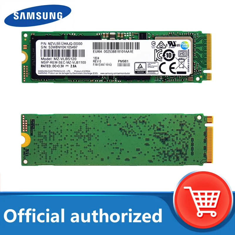 Твердотельный накопитель SAMSUNG M.2 PM981 SSD на 256 Гб 512 твердотельный жесткий диск M2 NVMe