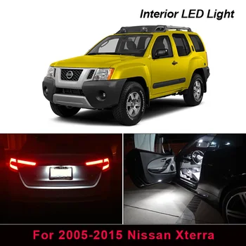 

10Pcs Xenon Canbus White LED Interior Light Package For 2005-2015 Nissan Xterra Map Dome Trunk License Plate Light