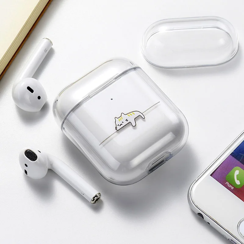 Чехол для наушников для Airpods, чехол, милый роскошный мультяшный Жесткий Чехол, Прозрачный чехол для AirPod 1 2, защитный чехол