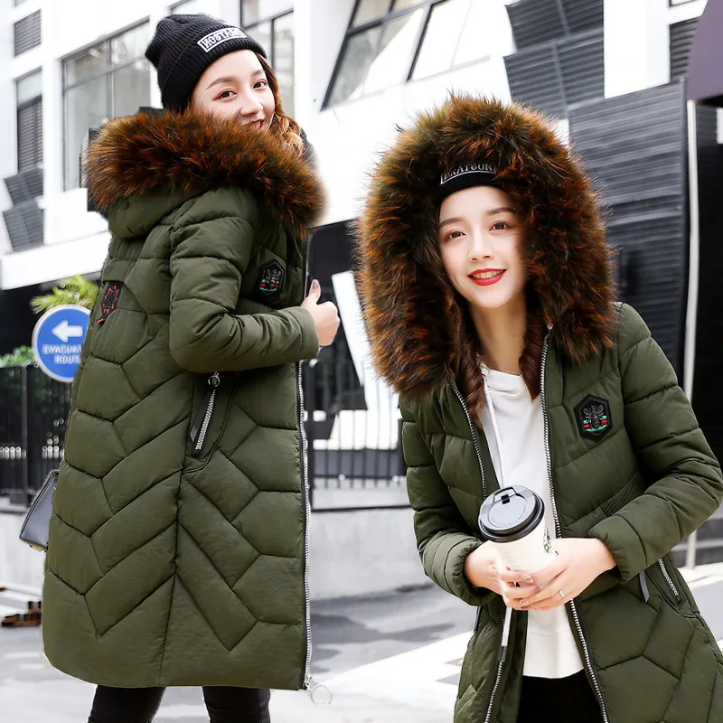 

2019 New Style Korean-style Cotton-padded Clothes Women's X-long down Jacket Cotton-padded Clothes Fashion Joint Versatile Slim
