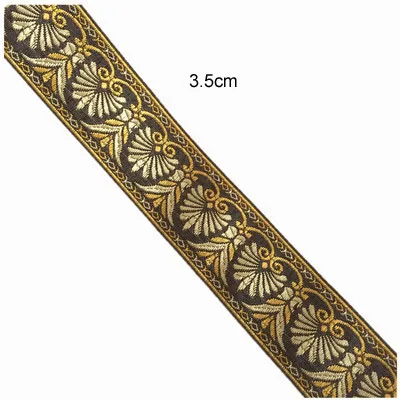 Gold Grosgrain Ribbons Gift Packaging Diy Printed Ribbons Lace Fabric HB58 - Цвет: 15