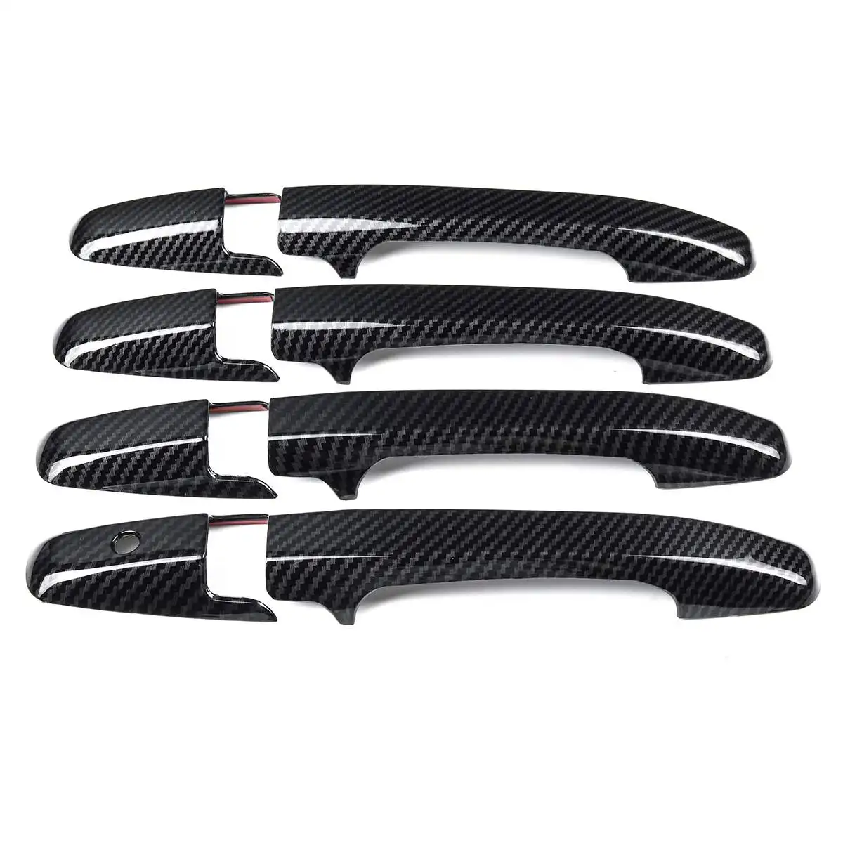 8pcs Set ABS Carbon Fiber 4 Door Handle Covers For Honda Civic 2006- 2011/ Pilot 2009- Car Accessories Frame Tirm Sticker