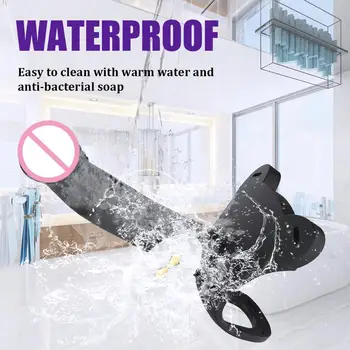 10 Speed Vibrating Hollow Strap On Harness Dildo Vibrator Panties for Man Sex Bondage Dildo Penis Sleeve Adult Sex Vibrator 5