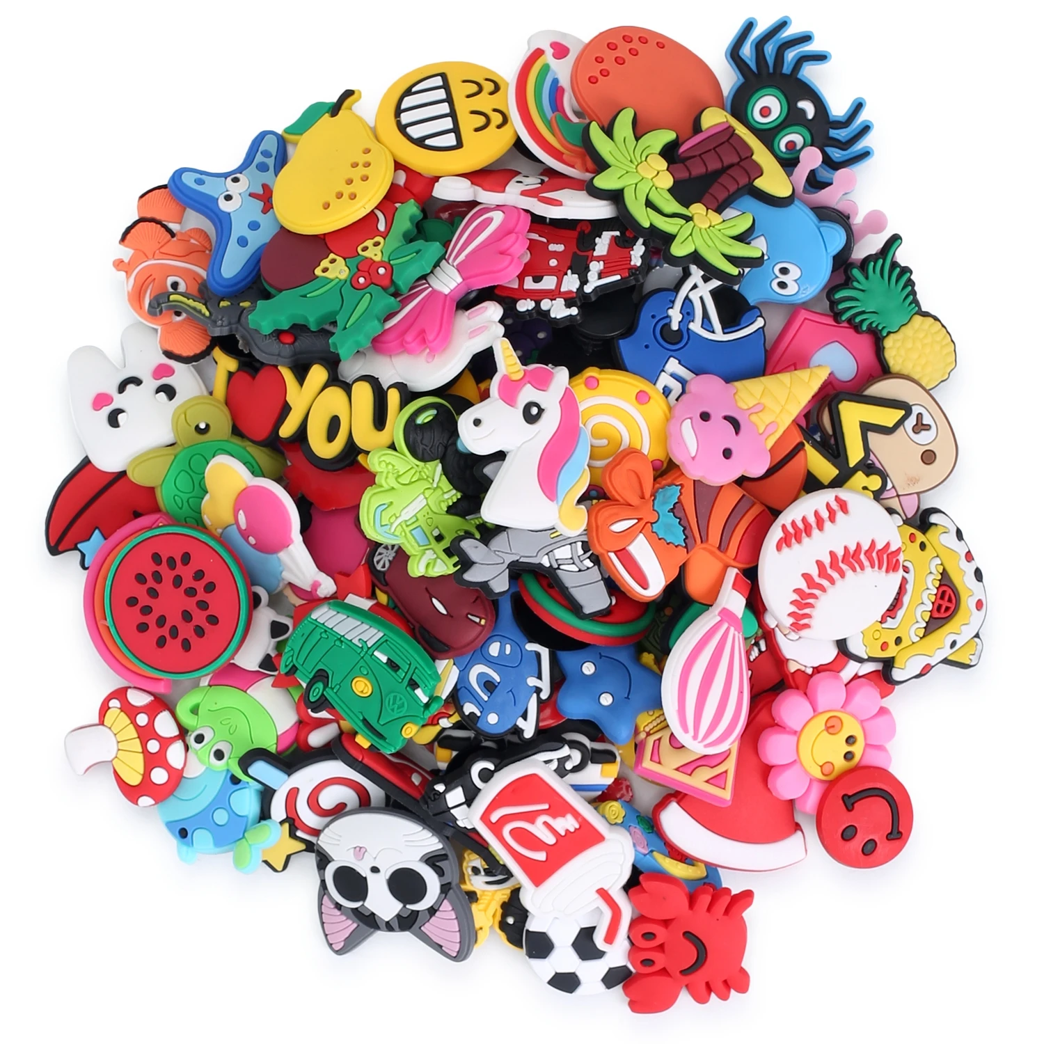 

1000PCS Hot Cartoon PVC Shoe Charms Accessories Animals Medical Crystal Flower JIBZ fit Croc Bracelets Kids Gift
