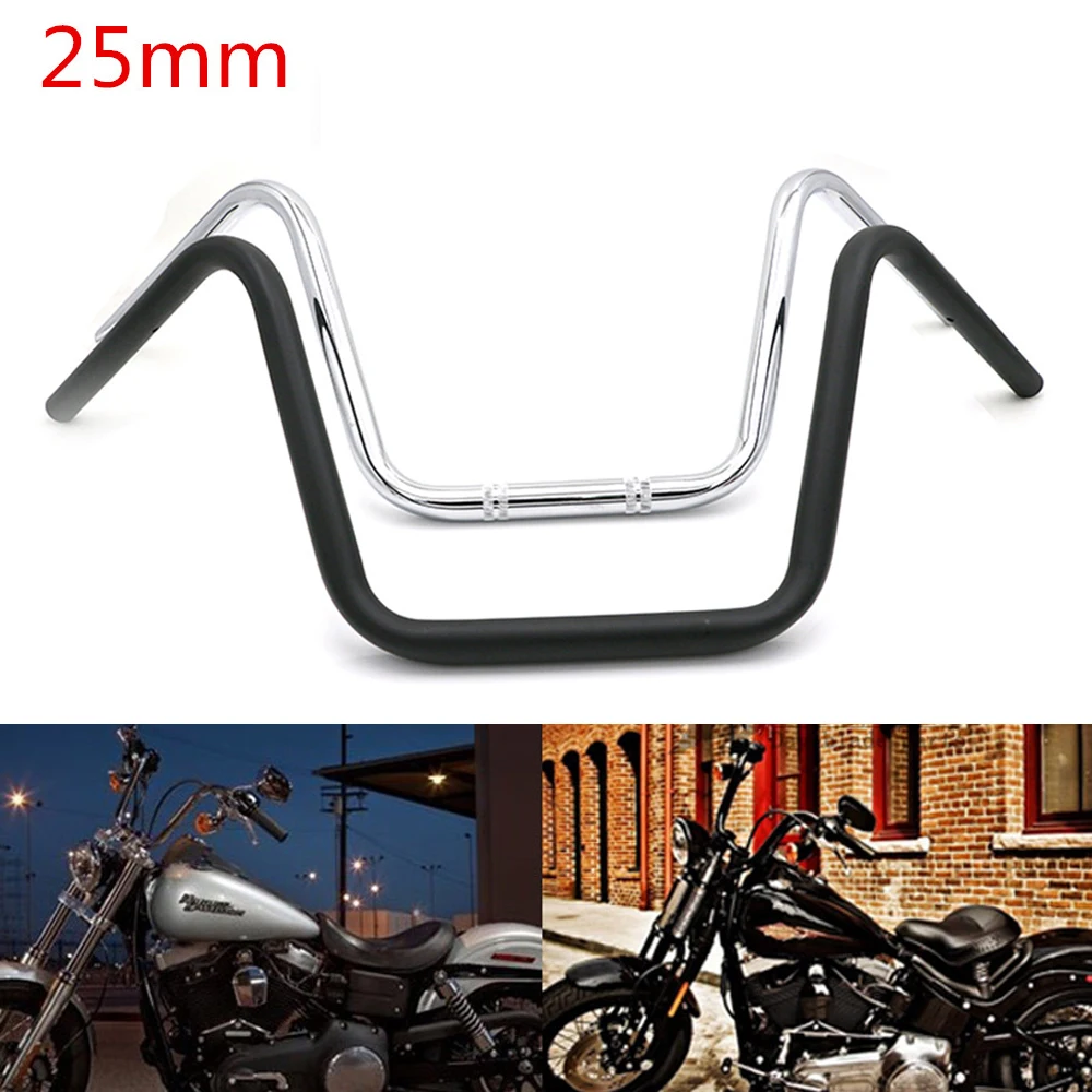 Ретро руль для мотоцикла 25 мм 1 бар Harley Sportster XL883 XL1200 X48 Dyna Road King Fat Boy Heritage Softail|Руль