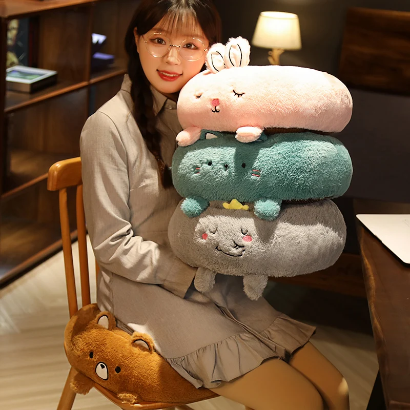 

40CM Cartoon Animal Pillow Plush Elephant Rabbit Cat Bear Plush Toy Doll Kids Home Decor Seat Cushion Chair Car Seat Cushion