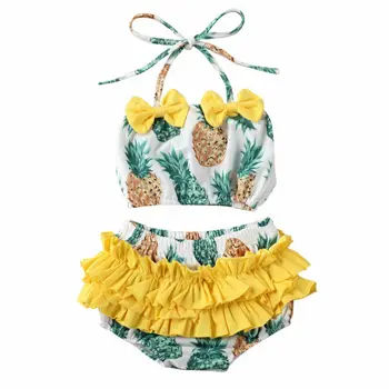 

2PCS Baby Girl Summer Pineapple Print Swimwear Kids Children Bikini Set Swimsuit