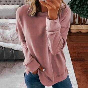 

GAOKE Basic Hoodies For Women Streetwear Female Autumn Solid Colour Hoodies Casual Sweatshirt 2020 New Hip Pop Tops