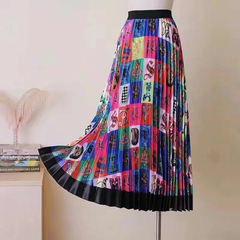 Женская элегантная повседневная юбка, эластичная талия, плиссированная юбка, Женская трапециевидная юбка, размер, тонкая юбка - Цвет: 6