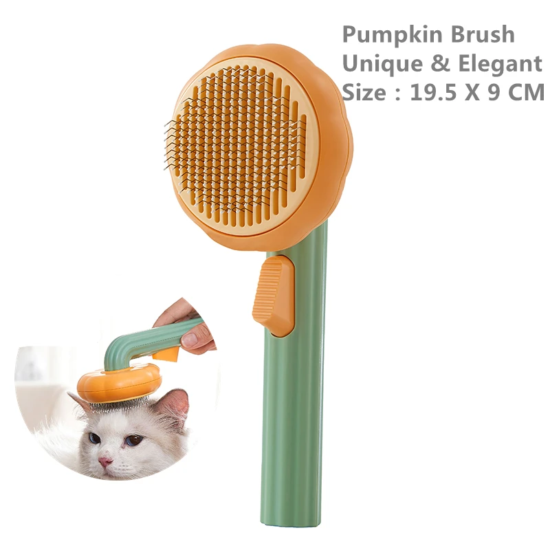 Pumpkin Pet Slicker Brush for Dog Cat Removes Hair