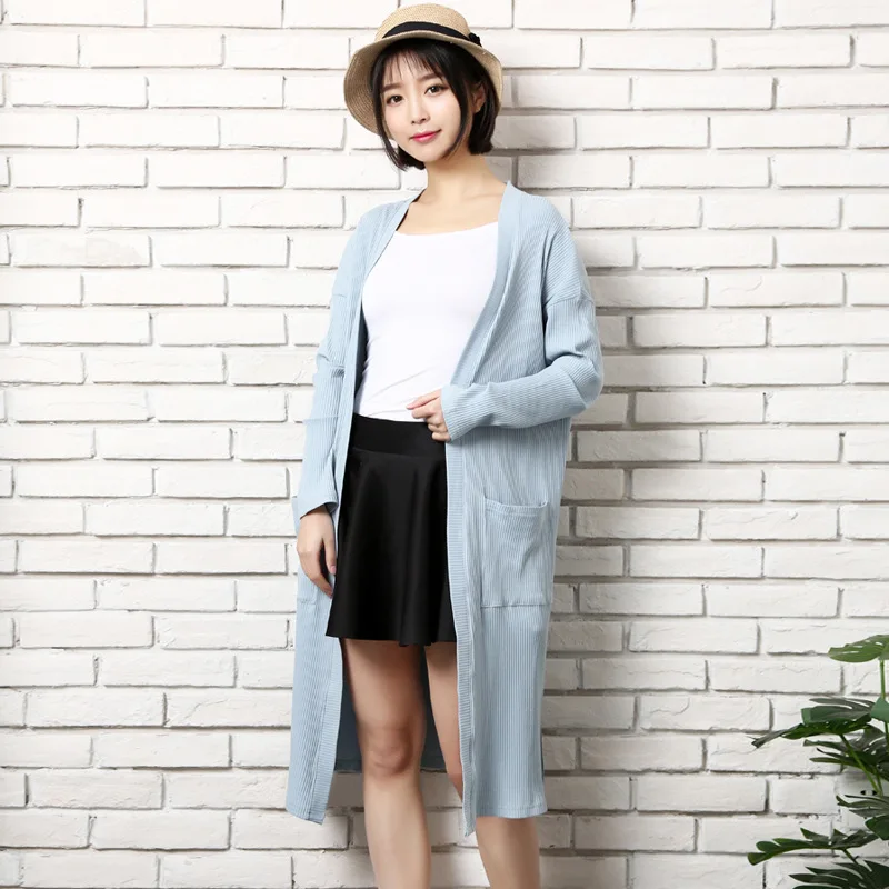 

2019 Spring And Summer New Style Cotton Long-sleeved Cardigan Women's Long Light Jacket Outdoor Large Size Sun Protection Clothi