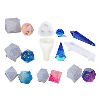 

DIY Necklace Jewelry Mold Pendants Crystal Jewelry Resin Mold Shapes Dice Fillet Square Triangle Dice Mold Dice Digita