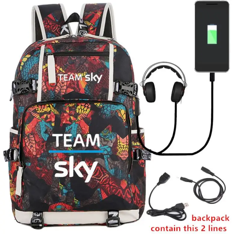 Высокое качество Team Sky Pro велосипедный рюкзак с принтом большой емкости дорожные сумки холщовые школьные сумки светящийся Детский рюкзак для девочек