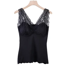 Bra women's velvet lace warm underwear thicker yard vest V collar thicker cup women's body-building winter warm Pajama vest