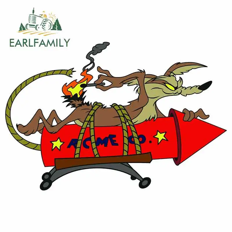 EARLFAMILY 13 см x 8 мультяшная Автомобильная наклейка для Wile E отверстие ракета