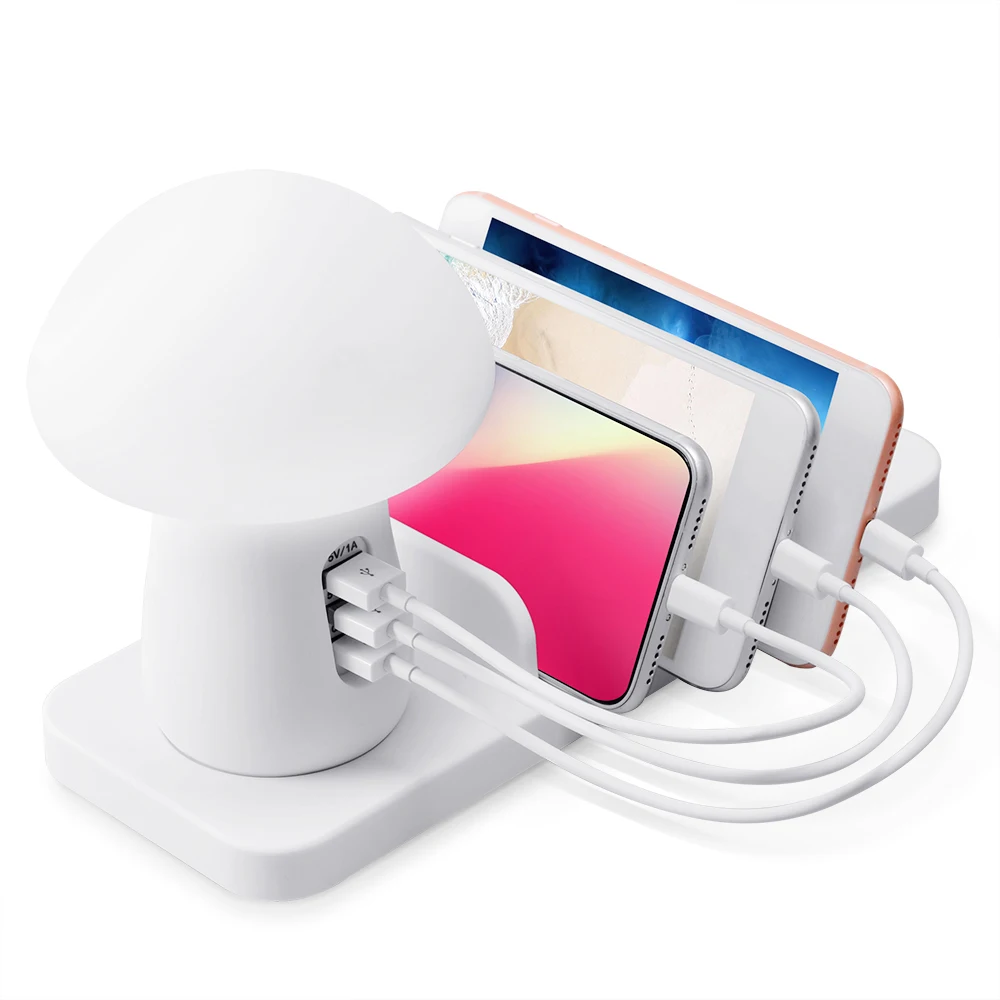 Новый несколько USB зарядное устройство для телефона гриб ночник беспроводной