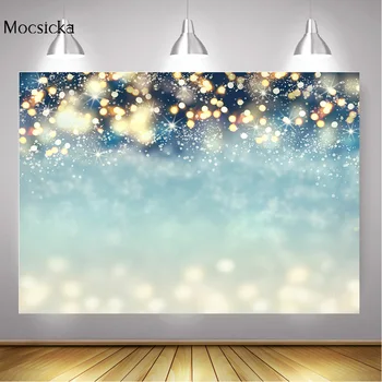 

Blue Bokeh Glitter Abstract Portrait Backdrop Photography Winter Merry Christmas Background Birthday Family Party Video Props