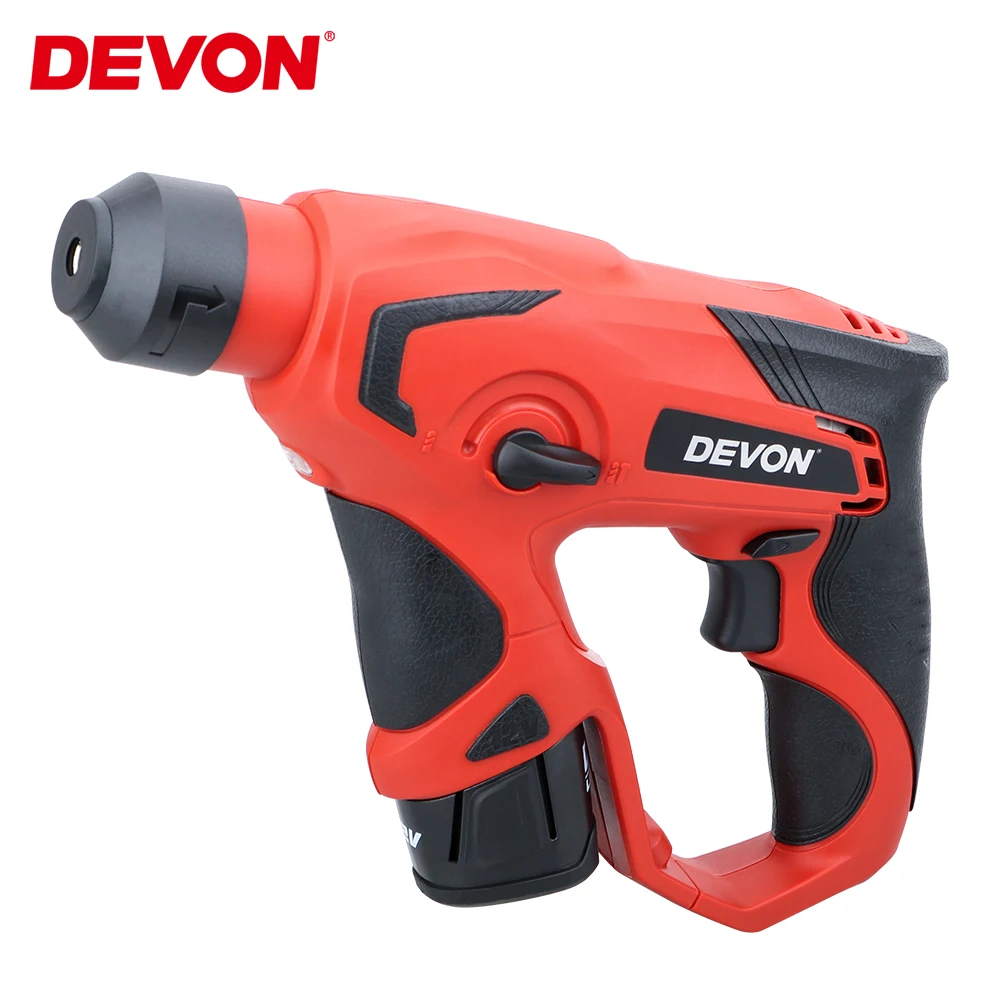

DEVON 12V Cordless Rotary Hammer Lithium-ion Electric Hammer Impact Drill screwdriver Professional Power Tools Rechargeable