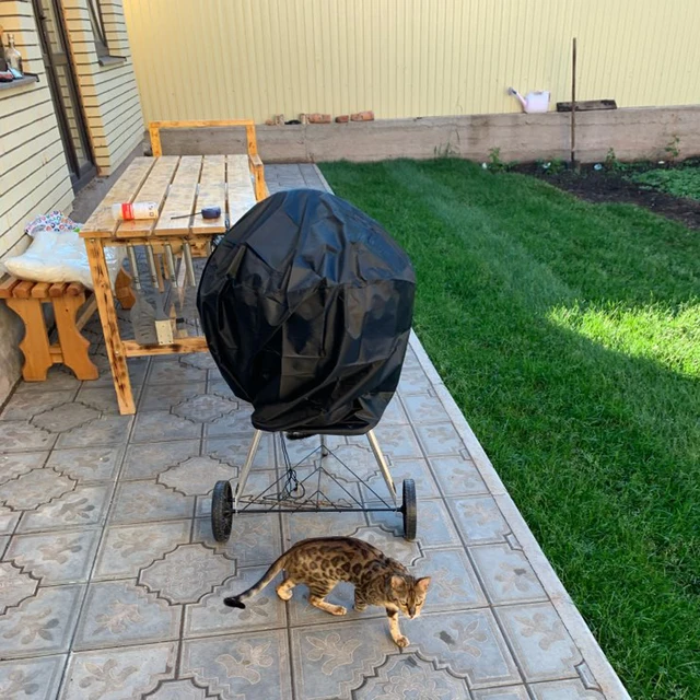 Kerek Vízálló Bbq Grill Borító Kerti Terasz Udvar Vízforraló Barbecue Védő Ellenálló, Könnyű Tisztítás Tartós 70X70Cm - Image 2