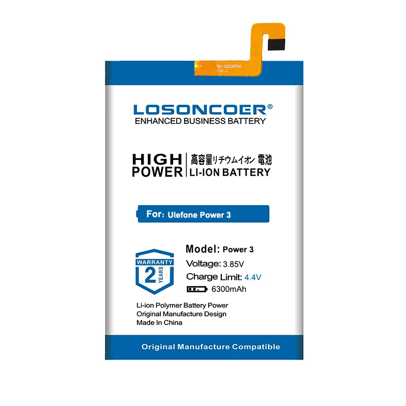 0 Cycle LOSONCOER для Ulefone power 3 6300 мАч 6,0 дюймов MTK6763 6+ 64G батареи мобильного телефона Бесплатные инструменты