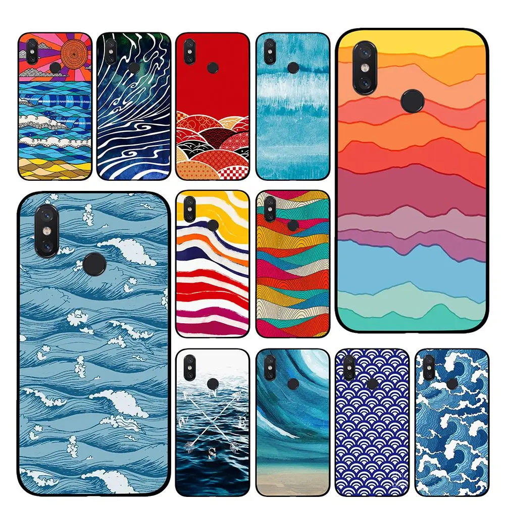 

Japanese waves Style For Xiaomi Redmi GO 4 5 6 7 Pro 4A 4X 5A 5Plus 6A cases cover