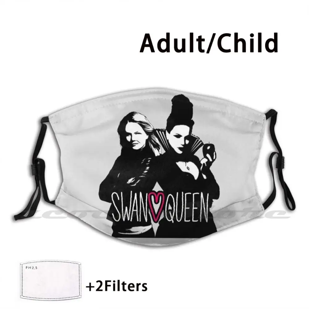 

Swanqueen Forever Custom Pattern Washable Filter Pm2.5 Adult Kids Mask Swan Queen Evil Queen Emma Swan Savior Mayor Mills