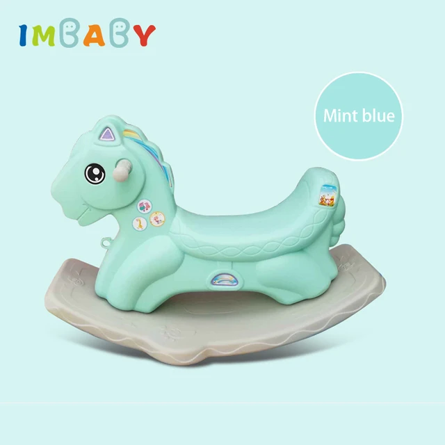 Children Cute Rocking Horse Kid Multi-functional Plastic Rocking Chair Indoor Ride On Toy Toddler Playpen Accessories for 0-6Y 5