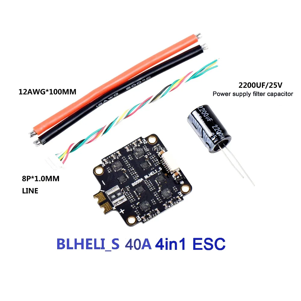Контроллер полета Mamba F405 и 3-6s 35A 4 в 1 ESC BLHeli32 и 2-6s 40A/55A 4 в 1 ESC BLHeli_S бесщеточный ESC поддержка Dshot - Цвет: Only 40A ESC