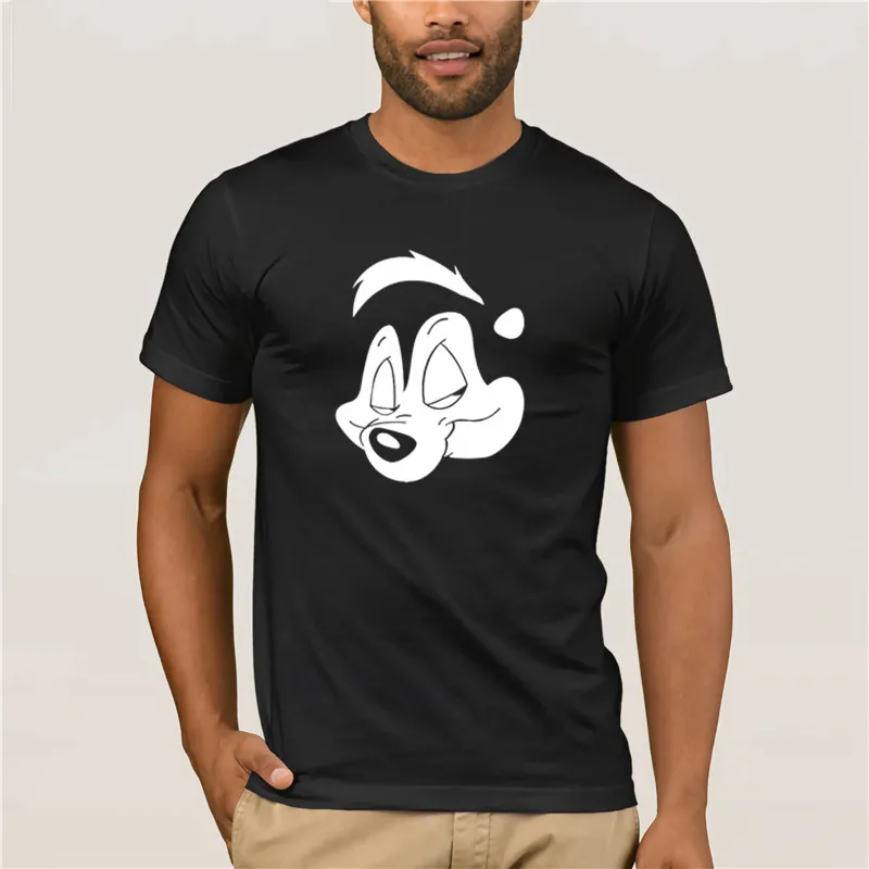 

Men's Print Casual 100% Cotton T-Shirt Popular cartoon Pepe Le Pew print 2019 summer men hip hop style casual top tees t-shirt