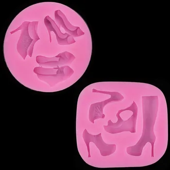 

High heel series fondant silicone mould Ladies High Heel Combination Silicone Mould Women's shoes boots chocolate mold