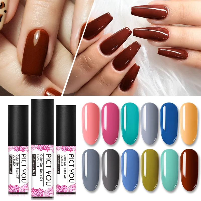 1 бутылка 5 мл PICT YOU Fashion серия УФ-гель Красочный красный розовый отмачиваемый лак