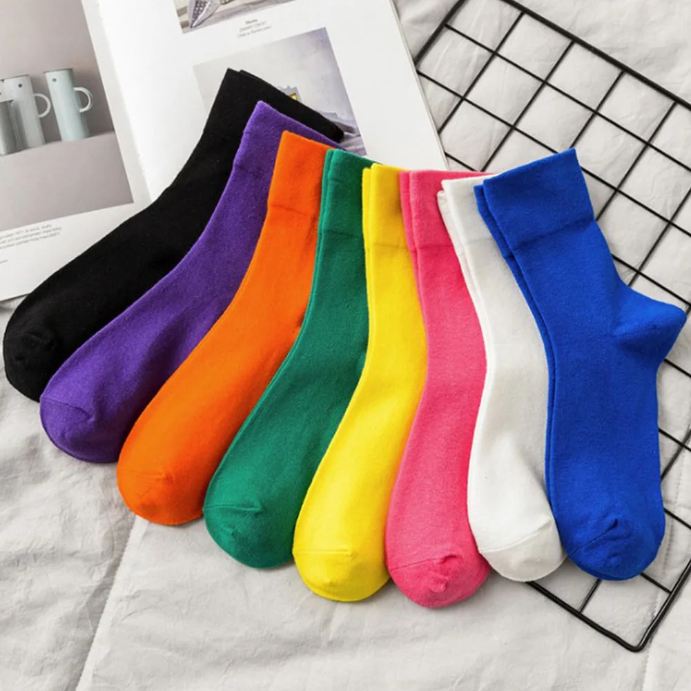 

Winter CottonSocks 1Pair Korean Candy Color Autumn Keep Warm Solid Casual Socks Foot Short LAdy Fashion New Women Pile Up Socks