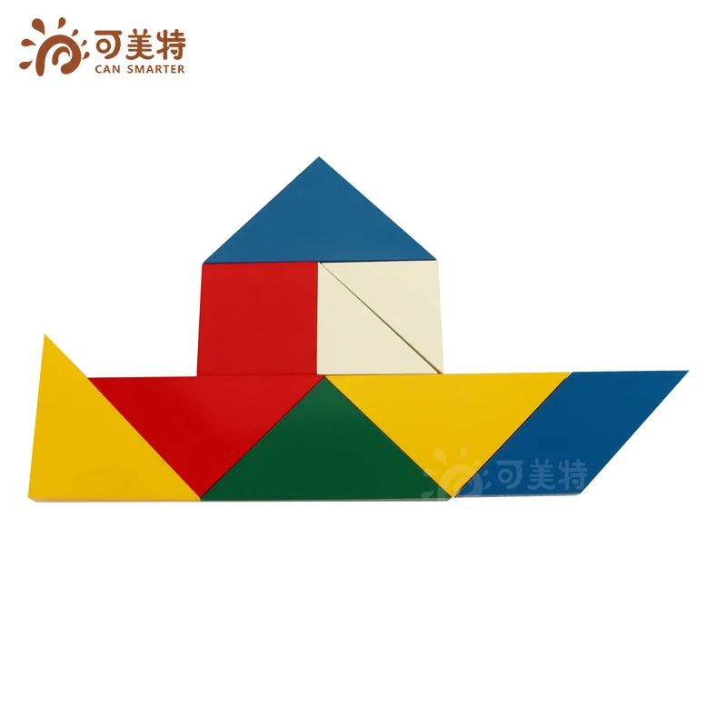 Production Manufacturers Wholesale Montessori Teaching Aids Mathematics Toy Square Jigsaw Puzzle Geometry Teaching Aids 3-Year-O