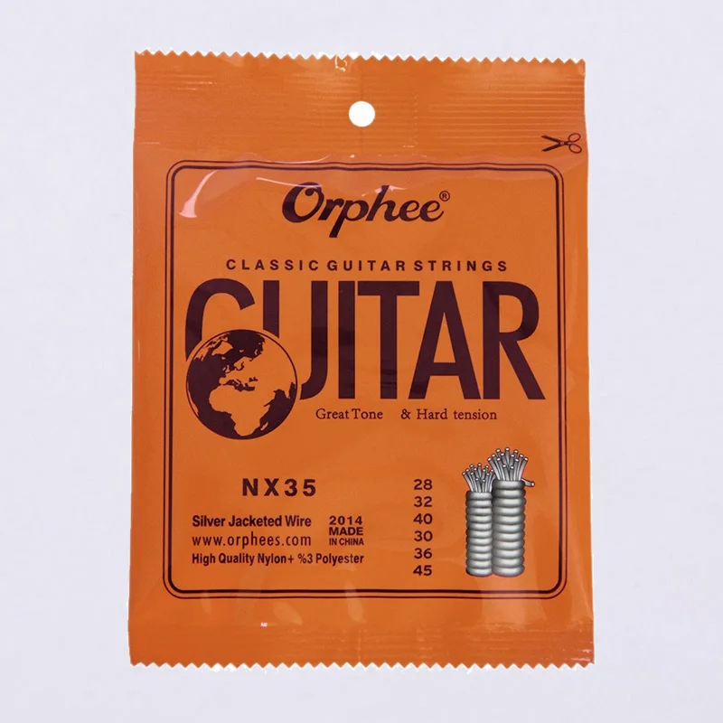Струны для классической гитары Orphee NX35 прозрачные нейлоновые посеребренные