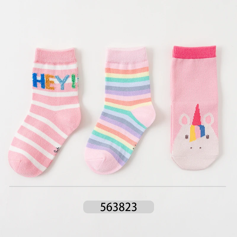 Caramella/3 пары, хлопковый для новорожденных, носки Новые короткие носки для маленьких мальчиков и девочек Забавные милые унисекс Детские носки Подарочная сумка для детей от 0 до 12 лет - Цвет: pink unicorn