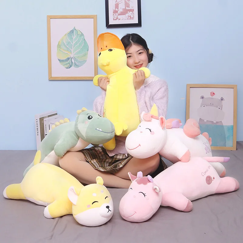 

Soft Down Cotton Cartoon Animal Pillow Plush Toy Rag Doll Dinosaur Doll Doll Cute Long-billed Duck Lying Pillow Girl Bed Sleepin