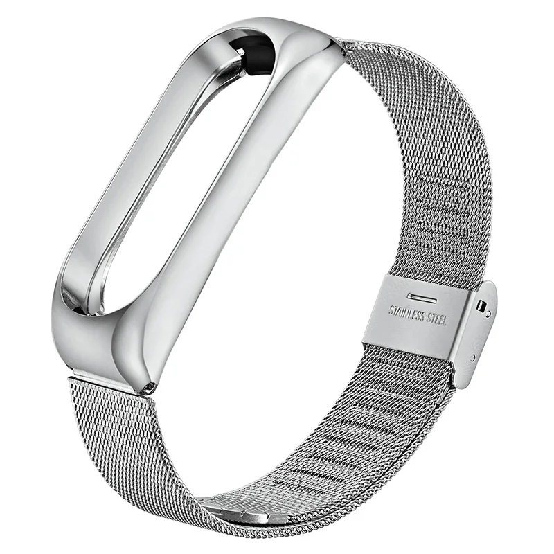 Ремешок из нержавеющей стали для xiaomi mi band 3 4, металлический ремешок для часов, умный Браслет mi band 3, сменные ремешки для часов mi 3 - Цвет: Silver