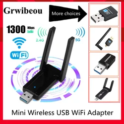 Grwibeou mini adaptador wi fi sem fio usb3.0 1200mbps 600mbps lan usb ethernet 2.4g 5g banda dupla wi fi placa de rede 802.11n/g/a/ac