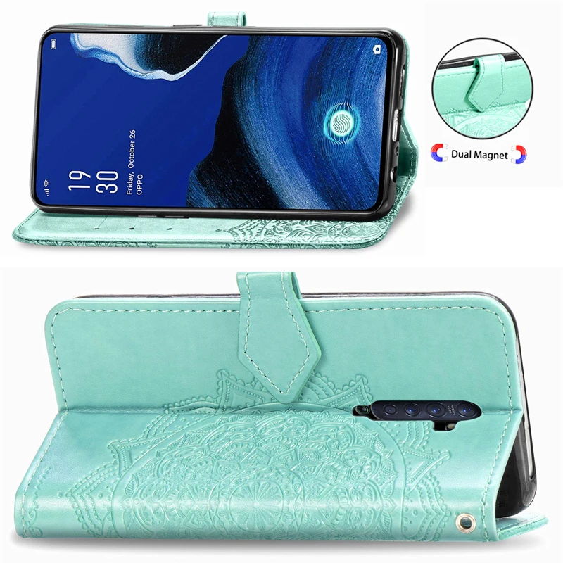 Флип-кошелек, кожаный чехол для OPPO Reno 2 Z, чехол, 3D мандала, Кожаный тисненый чехол для телефона OPPO Reno 2 Z, флип-чехол-кошелек