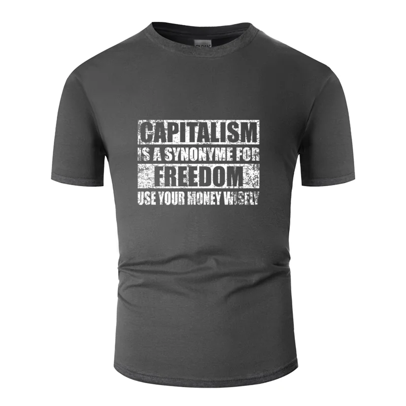Модная футболка с надписью «Great capitalism freedom» Мужская и женская футболка с круглым вырезом и коротким рукавом размера плюс 3xl 4xl 5xl футболка