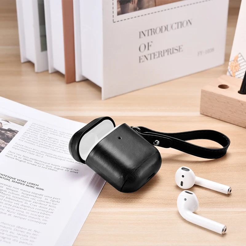 Genuíno Couro de Vaca Case Plástico Capa para Airpods Pro Luxo Retro Couro Case Protetor para Airpods 1 - Image 5