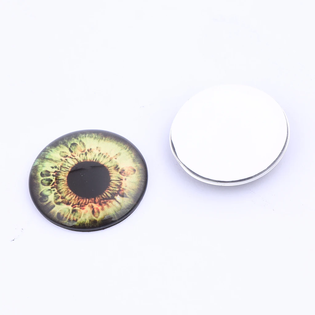 48pcs Mixed Pattern Eye Photo Glass Cabochon 14mm Thin Flat Back Diy For Jewelry Making