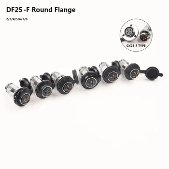 

1Set DF25 GX25 Circular Flange Female Socket & Male Plug Aviation Connectors M25 2/3/4/5/6/7/8 Pin Wire Connector With cover