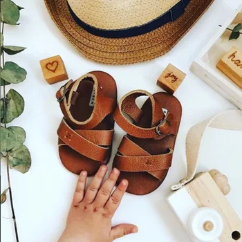 

Donsje Real Cowhide Made High Quality Baby Boys Girls Sandals Toddler Summer Shoes
