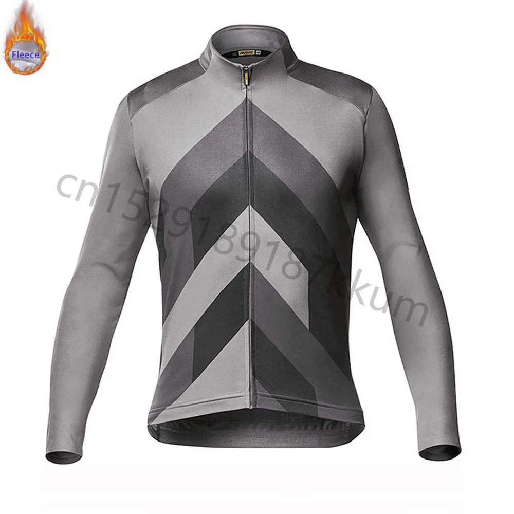 MAVIC мужской открытый длинный рукав Ropa Ciclismo Invierno термальный флисовый велосипед Команда Велоспорт Джерси Набор зима MTB Одежда для велосипеда - Color: 5