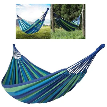 

200X150cm 2 Person Hammock Outdoor Leisure Bed Hanging Bed Double Sleeping Canvas Swing Hammock Camping Hunting